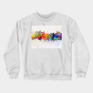 Avila skyline in watercolor background Crewneck Sweatshirt